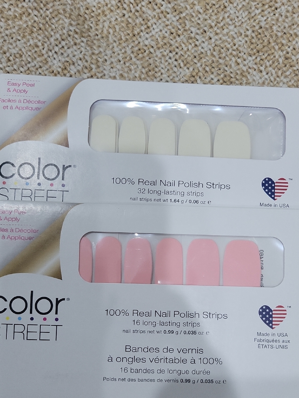 Color Street Nail Strips — Clear & Soft Pink Duo